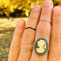 Cameo Ring Lady Cameo Jewelry Gift for Women-Lydia's Vintage | Handmade Personalized Vintage Style Rings, Earrings, Bracelets, Brooches, Necklaces, Lockets