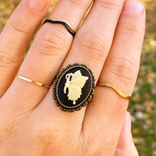 Load image into Gallery viewer, Butterfly Cameo Ring Butterfly Jewelry Victorian Goth Ring-Lydia&#39;s Vintage | Handmade Personalized Vintage Style Rings, Earrings, Bracelets, Brooches, Necklaces, Lockets
