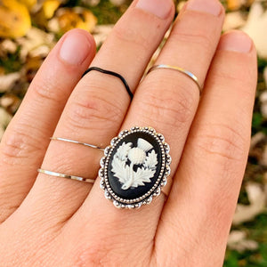 Scottish Thistle Ring Cameo Ring Scotland Gifts Scotland Thistle Jewelry
