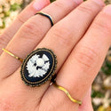 Scottish Thistle Cameo Ring Scotland Cameo Jewelry-Lydia's Vintage | Handmade Personalized Vintage Style Necklaces, Lockets, Earrings, Bracelets, Brooches, Rings