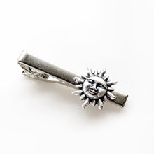Load image into Gallery viewer, Sun Tie Clip Tie Bar Gift for Men Summer Wedding Silver Tie Clip-Lydia&#39;s Vintage | Handmade Personalized Cufflinks and Tie Tacks