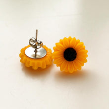 Load image into Gallery viewer, Sunflower Earrings Stud Earrings Floral Studs Sunflower Jewelry-Lydia&#39;s Vintage | Handmade Personalized Vintage Style Earrings and Ear Cuffs