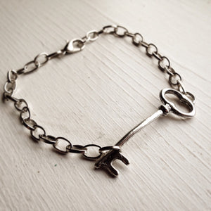 Skeleton Key Bracelet Silver Key Jewelry