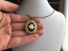 Load image into Gallery viewer, Bee Cameo Locket Necklace-Lydia&#39;s Vintage | Handmade Personalized Vintage Style Necklaces, Lockets, Earrings, Bracelets, Brooches, Rings